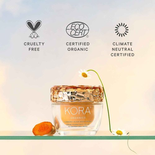 KORA Organics Turmeric Glow Moisturizer, Hydrate and Illuminate, Certified Organic, Cruelty Free, Refillable, 1.69 fl oz