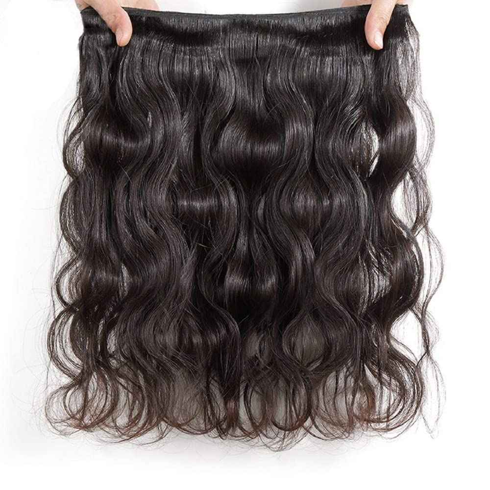 34 34 34 Inch Color 1B Body Wave Bundles Natural Black Human Hair Bundles Niegmeag Peruvian Virgin Soft and Skily Remy Hair Extensions Double Weft Hair Weave