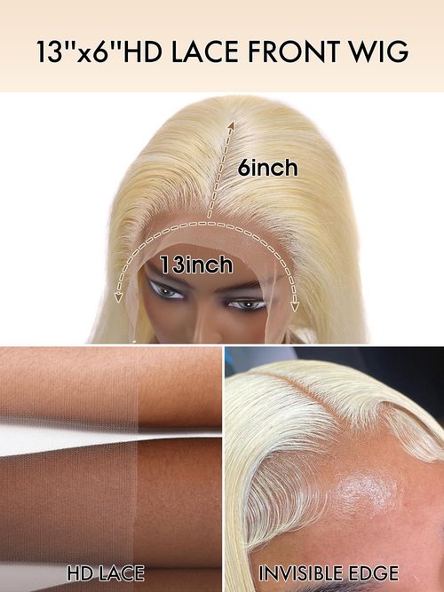 22 Inch 613 Lace Front Wig Human Hair 200% Density Blonde Wig Human Hair 613 Straight 13x6 HD Transparent Lace Front Wigs Human Hair Pre Plucked Glueless human hair wig for Women