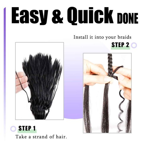 Pre-Divided Human Braiding Hair for Water Deep Wave Bulk Braiding Curly Human Hair for Boho Locs Crochet Braids Human Hair Extensions (1B, 24"-240Strands)