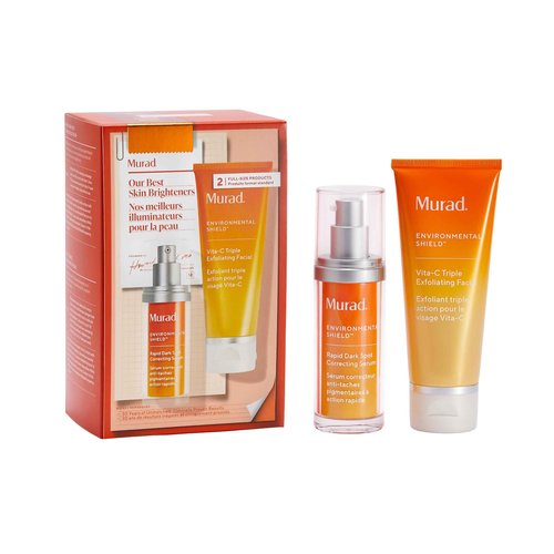 Murad Our Best Skin Brighteners 2-Piece Kit ($176 Value) – Full Size Dark Spot Correcting Serum & Vita-C Exfoliating Cleanser – Brightens, Smooths & Evens Tone