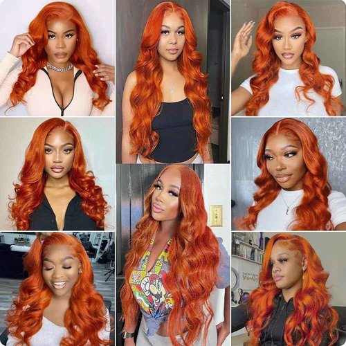 Ubinica Ginger Orange 350 Human Hair Bundles 10 12 14 Inch Body Wave Bundles Human Hair Unprocessed Brazilian Virgin Hair Quick Weave for Black Women