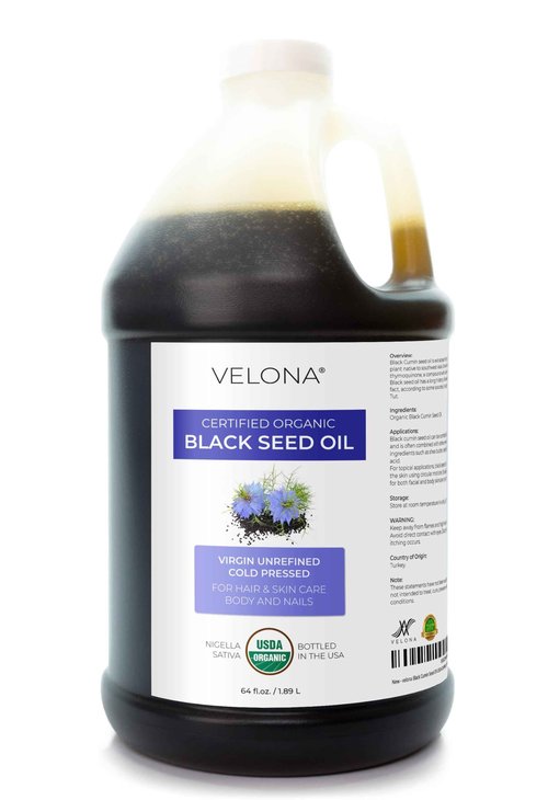 velona Black Cumin Seed Oil USDA Certified Organic - 64 Fl Oz | 100% Pure and Natural Carrier Oil | Unrefined, Cold Pressed | Hair, Body and Skin Care | Use Today - Enjoy Results…