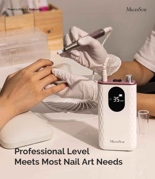 MelodySusie Nail Drill Professional 35000 RPM, Rechargeable Nail File for Nails Gel Polishing Removing, Fast Heat Dissipation & Low Noise, Portable E file for Manicure Pedicure at Home & Salon, MM400D