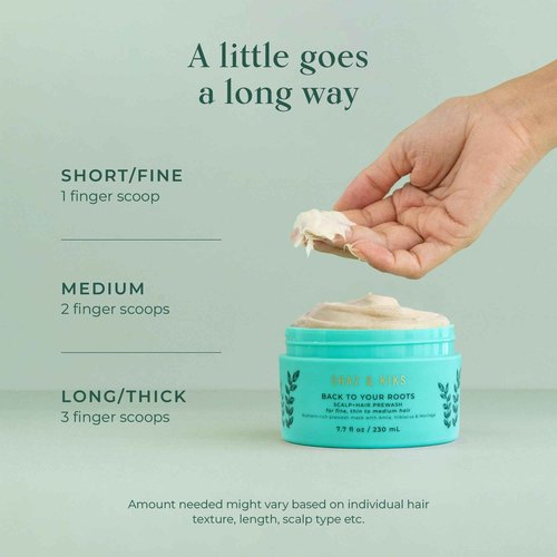 SHAZ & KIKS Essential Prewash Scalp+Hair Mask for Fine, Thin to Medium Hair | Deliver 35+ Essential Nutrients to Build Long-term Health | Stimulate Growth & Thicken Fine Strands | Color-Safe | 230ml