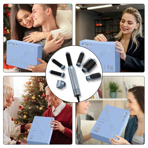 Hair Dryer Brush, Blow Dryer Brush with Attachments,110000 RPM Curly Twist 6 in 1 Air Style, Professional Ionic Hair Styling Tool, Left & Right Air Curler, Volumizer