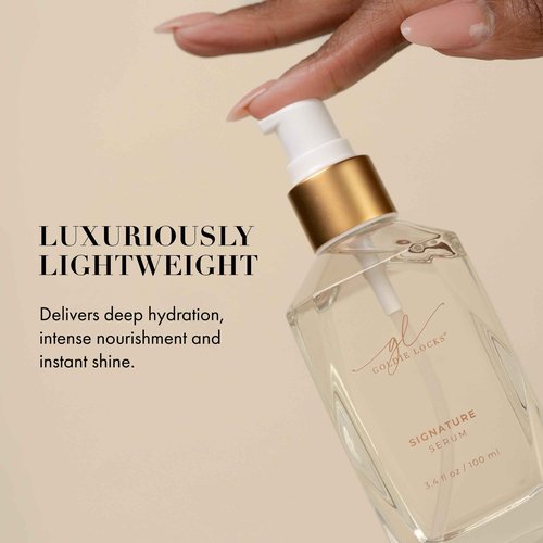 Goldie Locks Signature Hair Serum - Anti-Frizz and Humidity Control - Lightweight Shine Enhancer - Safe for Extensions and Color-Treated Hair - Protein-Free - 3.4 fl oz