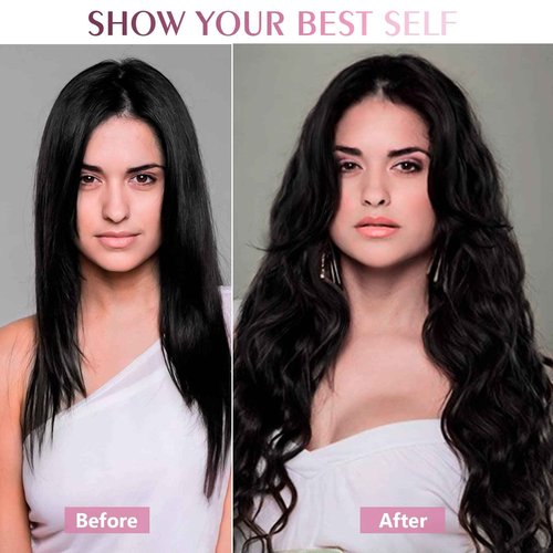 Fimislosion Real Hair Extensions Clip in Human Hair, Seamless Clip in Hair Extensions Real Human Hair, 18 Inch Clip ins extensions for women, Natural Black 120G 7Pcs