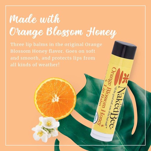 The Naked Bee Orange Blossom Honey Restoration Foot Balm, 2oz + Honey Lip Balms + Hand & Body Lotion, 6.7oz + Hand & Cuticle Healing Salve 1.5oz