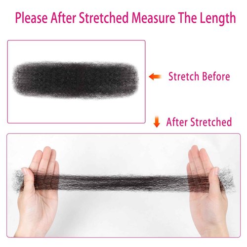 Afro Kinkys Bulk Human Hair For Braiding Afro Kinky-Curly Human Hair Bulk For Mini Twist Hair 20Inchs 50g/pack Bulk Human Braiding Hair For Micro Locs Extensions (1B, 20Inchs,50g/pack)