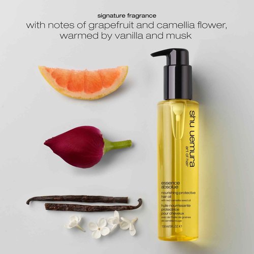 shu uemura art of hair Essence Absolue Nourishing Protective Hair Oil - Lightweight Multi-Benefit Leave In Treatment, Hydrates, Adds Shine, and Reduces Frizz with Heat Protection, 5 Fl Oz