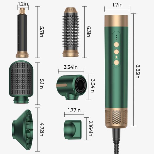 Blow Dryer Brush 7 in One, Negative Ion Hair Dryer Brush Set Upgrade Hot Air Brush Air Styler Curling Wrap Air Curler, Curling Iron Hair Styling Tools As A Gift for Straight/Curl/Drying/Smoothing