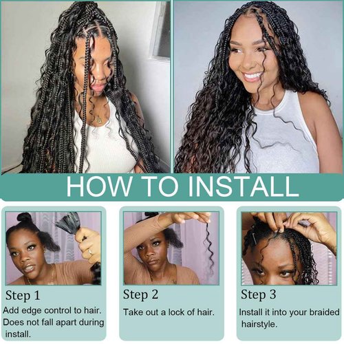 Human Braiding Hair for Boho Braids Human Hair Braiding Hair 22Inch Deep Wave Bulk Human Hair for Braiding No Weft 10A Wet and Wavy Human 2 Bundles/Pack Natural Color