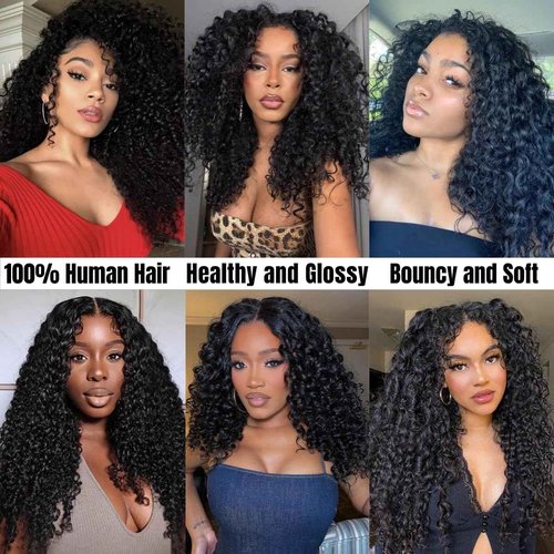 Burmese Curly Bundles Human Hair 16 18 20 Inch 12A Grade 100% Unprocessed Brazilian Virgin Hair Weave with Spriral End 3c4a Quick Weave Real Human Hair Extensions For Black Women Natural Black