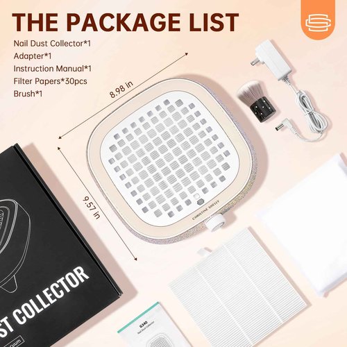 CHRISTINE SHELLY Nail Dust Collector, Powerful 4000RPM Vacuum Fan Vent Dust Collector Extractor Dust Suction Machine for Acrylic Nails Polishing, Nail Salon& Home