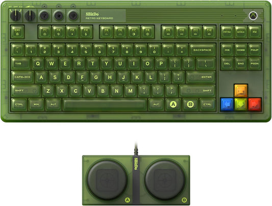 8BitDo Retro 87 Mechanical Keyboard with RGB Backlight, Bluetooth/2.4G/USB-C Hot Swappable Wireless Gaming Keyboard for Windows and Android - Xbox Edition (Officially Licensed) (Renewed)