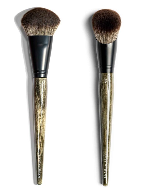 Rose and Ben Beauty C41 Blush Brush & C42 Foundation Brush Bundle | Professional Tools for Flawless Liquid, Cream, Pressed & Powder Application | Angled, Streak-Free, Cruelty-Free