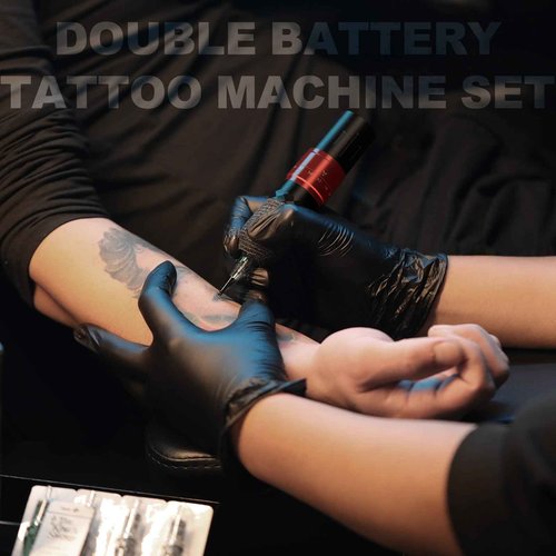Tattoo Gun,Solong Tattoo Gun Kit Professional 2 Batteries 7 Strokes Wireless Tattoo Kit 6500Rpm Brushless Motor Digital LED Display Tattoo Machine with 20Pcs Tattoo Needles SLE75KIT-1-US