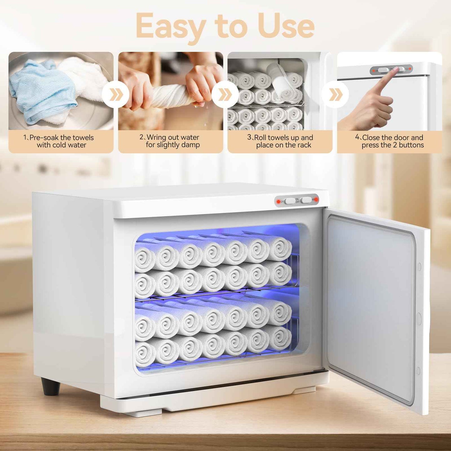 HYTOBP 22L Towel Warmer, Large Hot Towel Warmer for Spa, 2-in-1 Professional Cabinet for Facials Esthetician Beauty Salon and Barber(White)