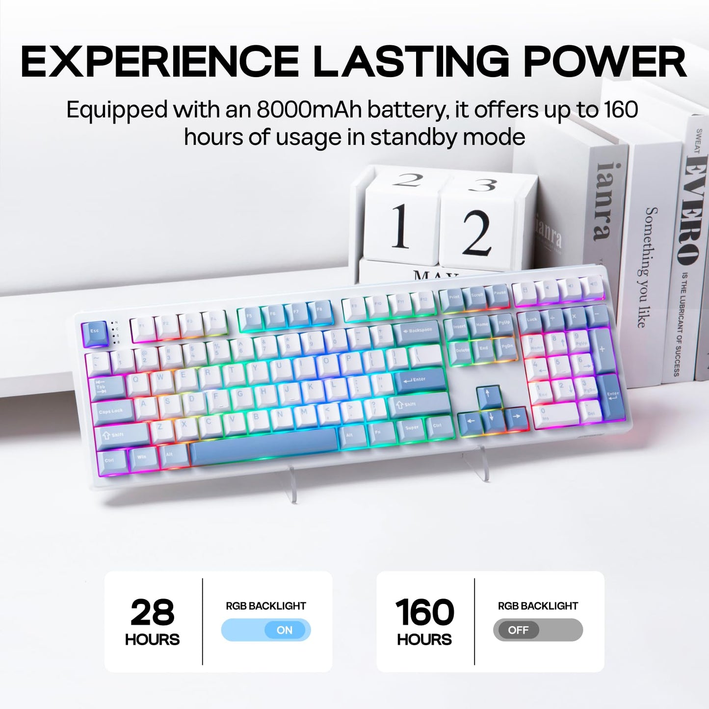 EPOMAKER TH108 Full Size Mechanical Keyboard+AegisSil Keycap Set