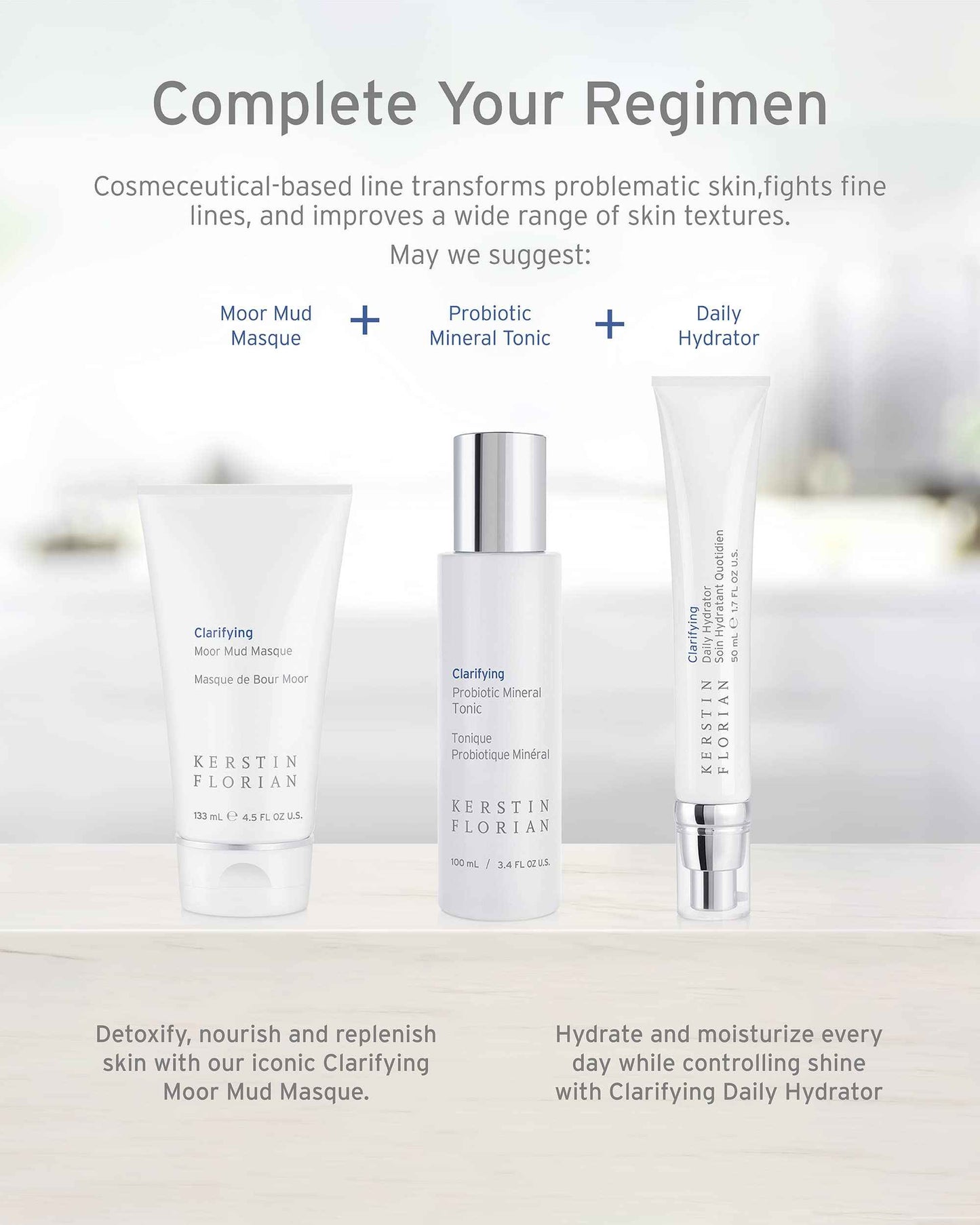 Kerstin Florian Clarifying Probiotic Mineral Tonic | Detoxifying Toner for Face & Body | Natural Skincare to Clarify and Regulate Oily Skin & Clear Pores | Gentle Formula for Women & Men (3.4 fl oz)