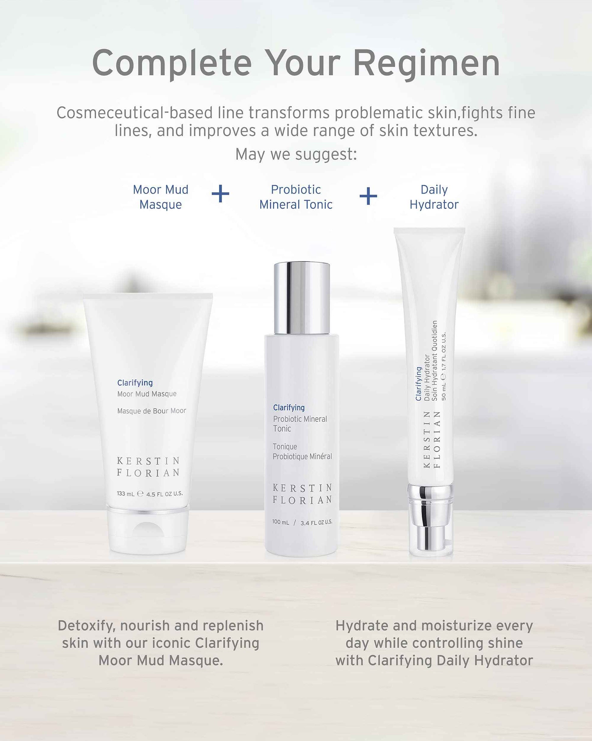 Kerstin Florian Clarifying Probiotic Mineral Tonic | Detoxifying Toner for Face & Body | Natural Skincare to Clarify and Regulate Oily Skin & Clear Pores | Gentle Formula for Women & Men (3.4 fl oz)