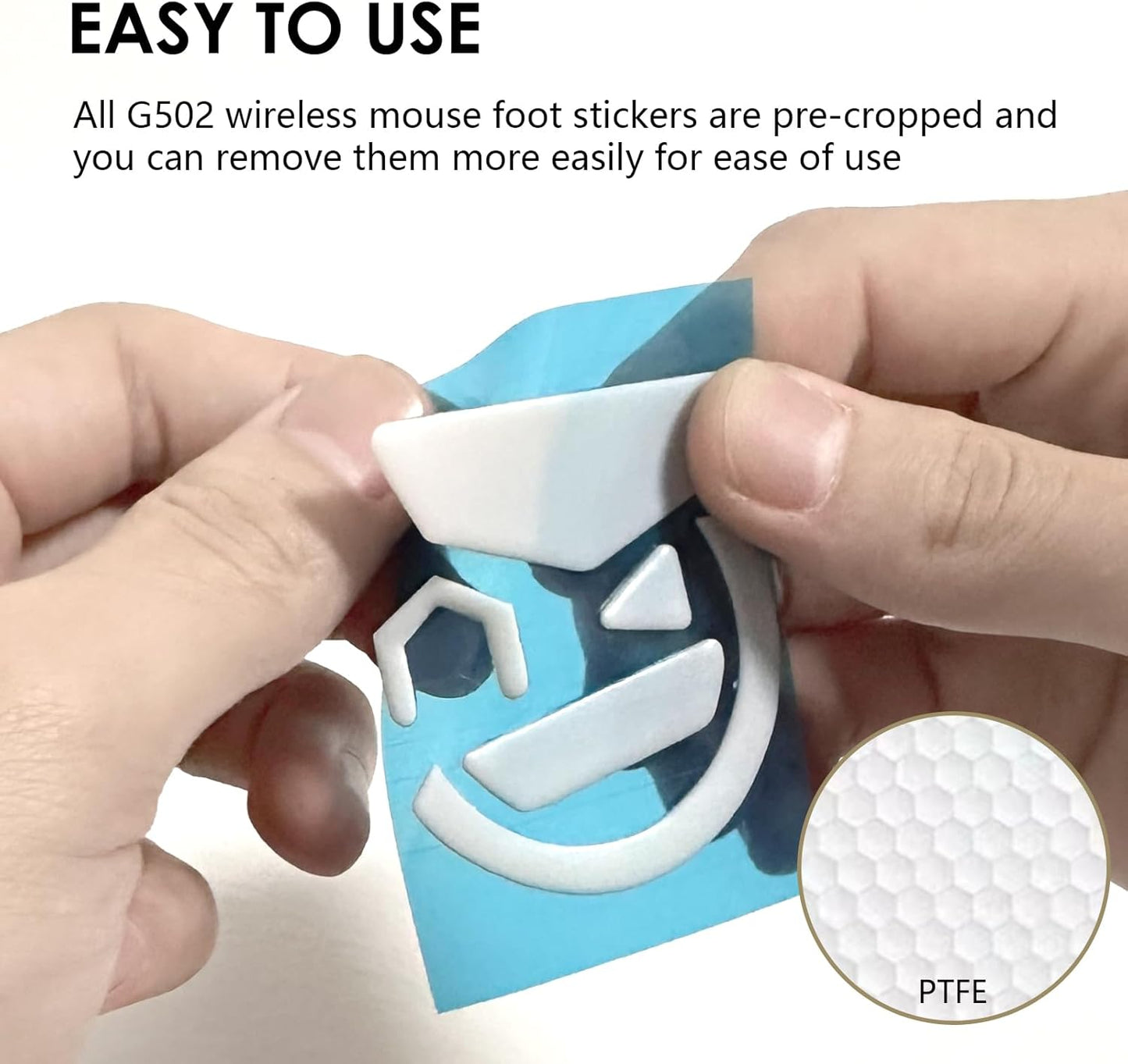 2 Pack Mouse Feet Sliding Stickers, Wear-Resistant Smooth Mice Glass Skates Pad (Glide Mice Skates, White PTFE) (6&7mm Universal Mouse Feet)