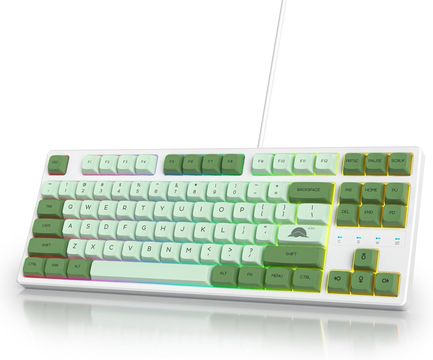 60 Percent Keyboard Mechanical RGB Backlit Wired 60% Gaming Keyboard Blue with PBT Keycaps for Windows PC Gamers (Sea/Red Switch)