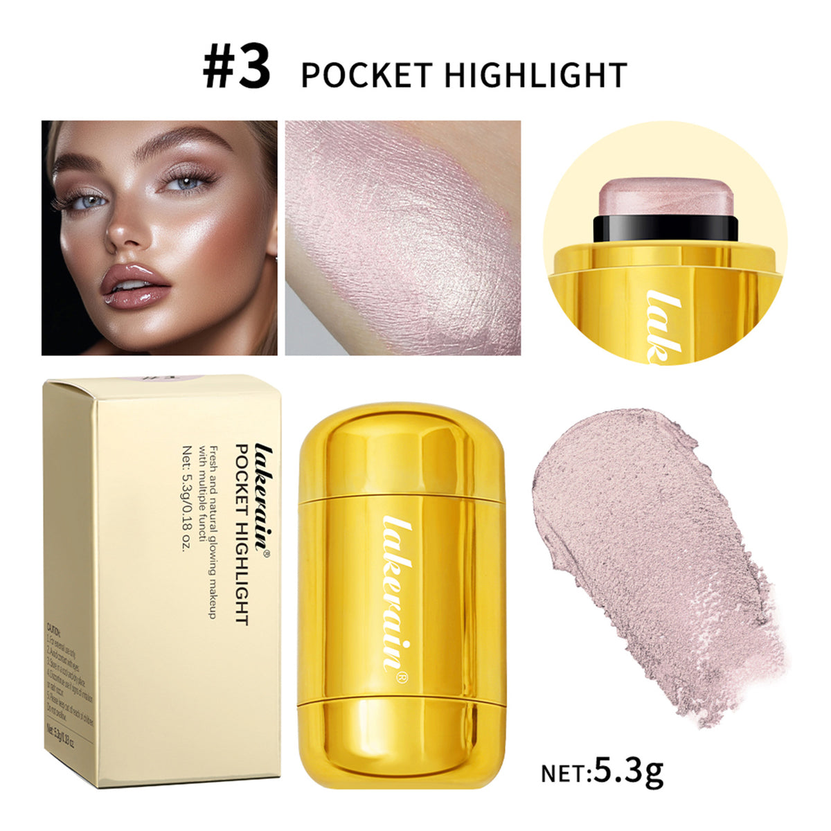 Glittering Blush Highlighter Repair Beauty Bar for Face & Skin