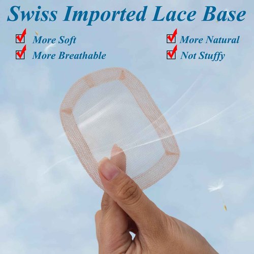 JGS1996 Hair Toppers for Women Real Human Hair 150% Density Hand Made Lace Base Remy Hair Wig Topper with Thinning Hair Pieces No Bangs Clip in Hair Extensions