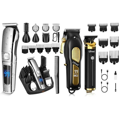 Ufree Beard Trimmer for Men, Electric Razor, Nose Hair Trimmer, Cordless Hair Clippers Shavers for Men, n, Professional Clippers and Trimmers Set, Cordless Clippers for Hair Cutting, Beard Trimmer