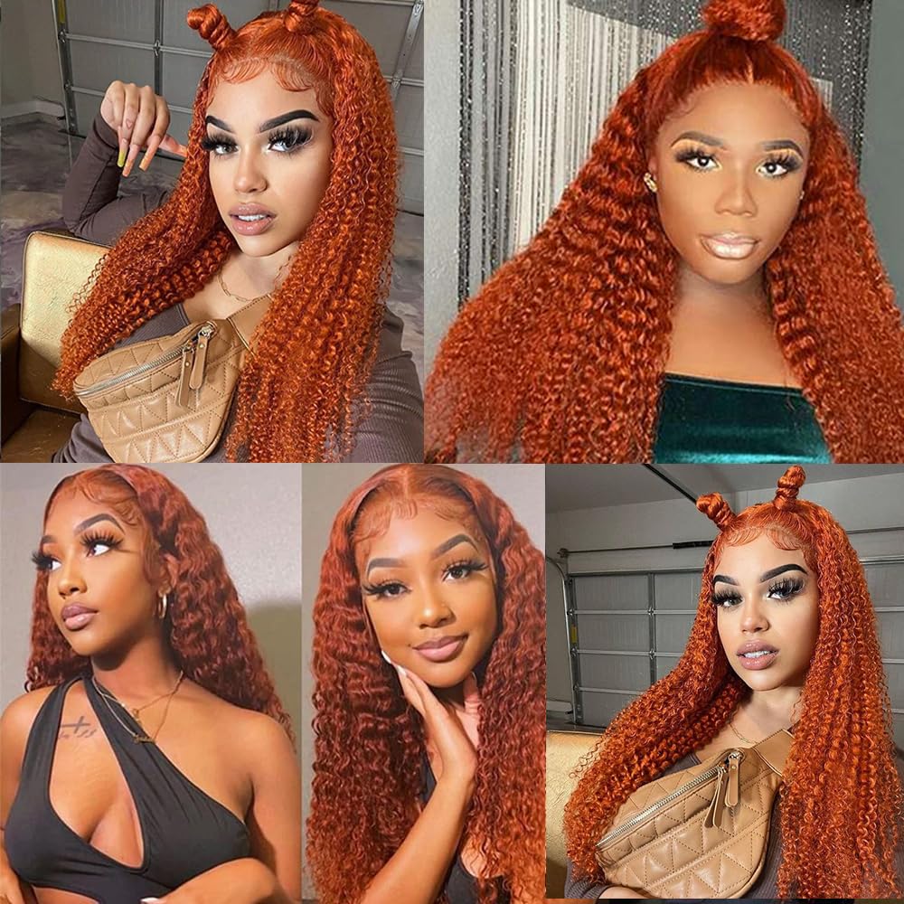 Ginger Bundles Human Hair 350 Kinky Curly Bundles Ginger Orange Curly Bundle Human Hair 30 30 30 inch 300g