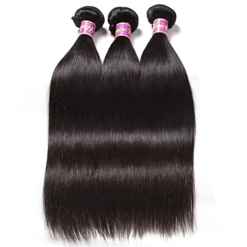 UNICE Hair 10A Malaysian Straight Human Hair 3 Bundles Unprocessed Virgin Human Hair Weave Extensions (8 10 12 inch)