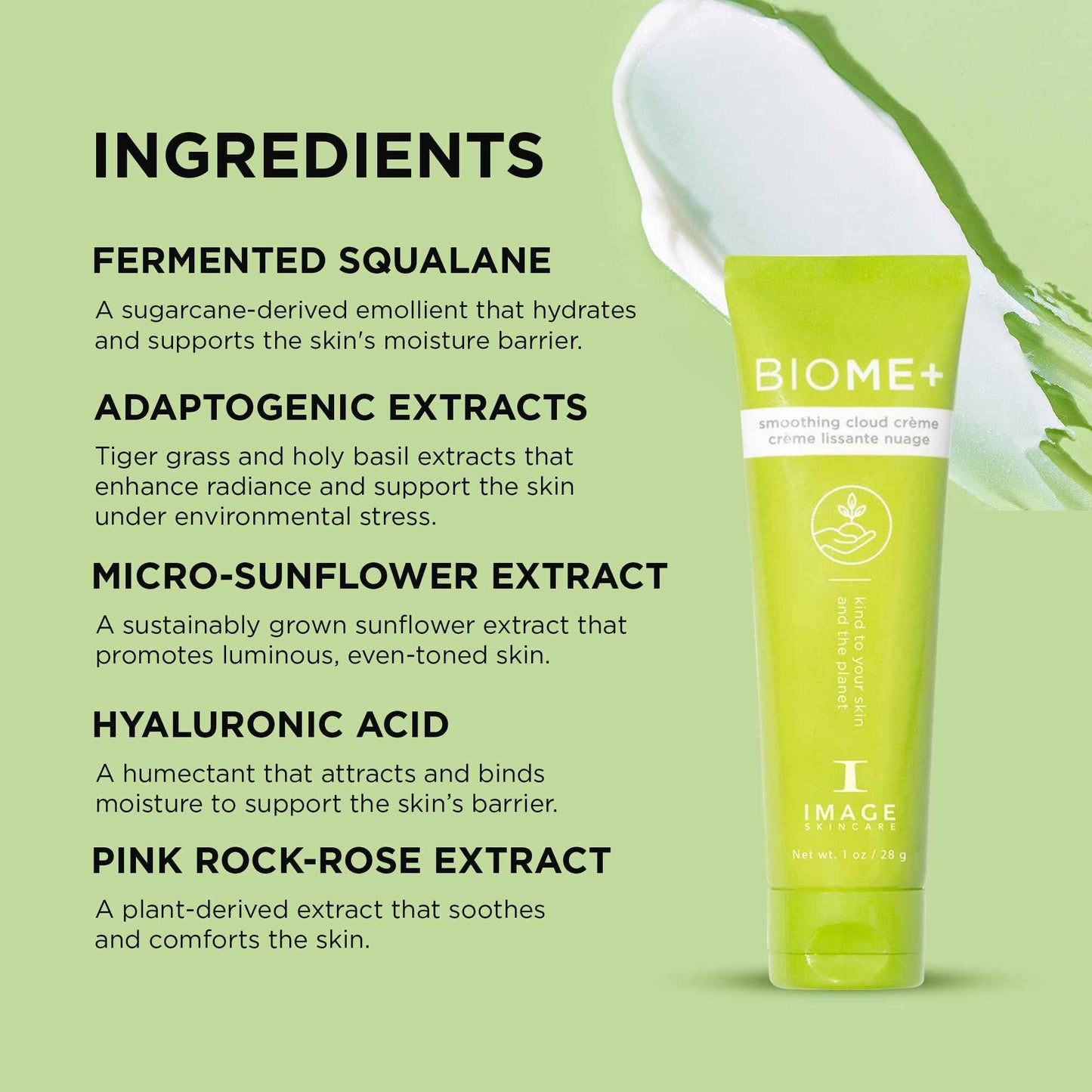 IMAGE Skincare, Discovery size BIOME+ Smoothing Cloud Crème, Microbiome Friendly Face Cream, Supports Skin Moisture Barrier, 1 oz