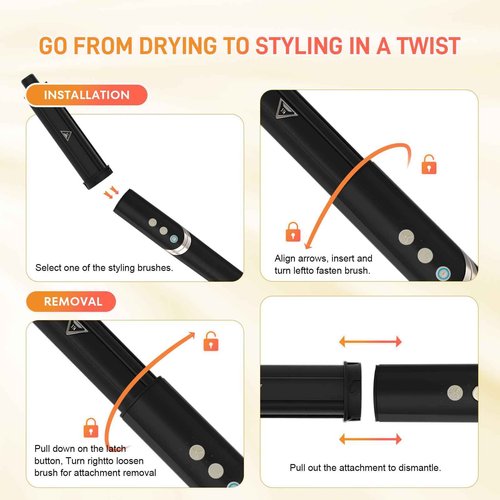 8-in-1 High-Speed Hot Air Styler,110,000 RPM Rotatable Hair Styler ， Professional Frizz-Free Blow Dryer Brush, Fast Drying, No Heat Damage - Curl, Volumize, Straightening Styling