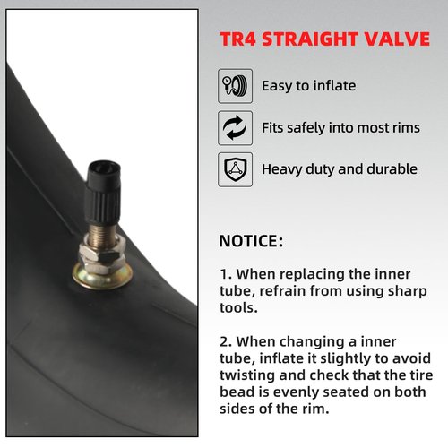 AR-PRO (2-Pack) 80/100-12 Dirt Bike Inner Tubes with TR4 Straight Valve, Replacement Standard Motorcycle Inner Tube 2.75/3.00-12 Heavy Duty, Compatible with Honda CRF70F/XR70, Yamaha TTR 90, and More