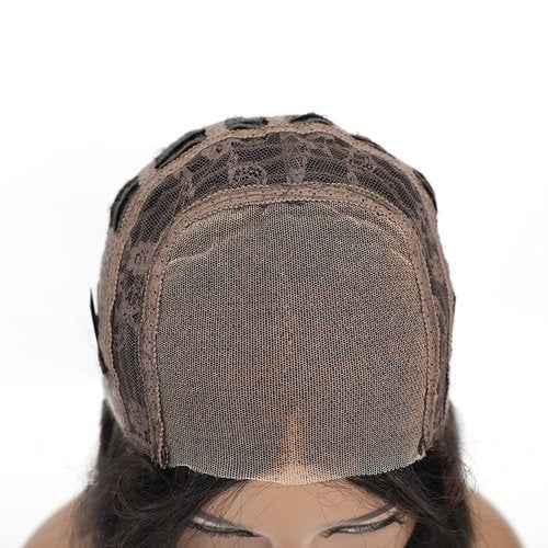 Bob 4x4 Lace Closure Wig Straight Short Bob Wigs Human Hair Middle Central Part Brazilian Virgin Hair Glueless Lace Front Wig for Women with Baby Hair 150% Density (Natural Black Color, 12inch)