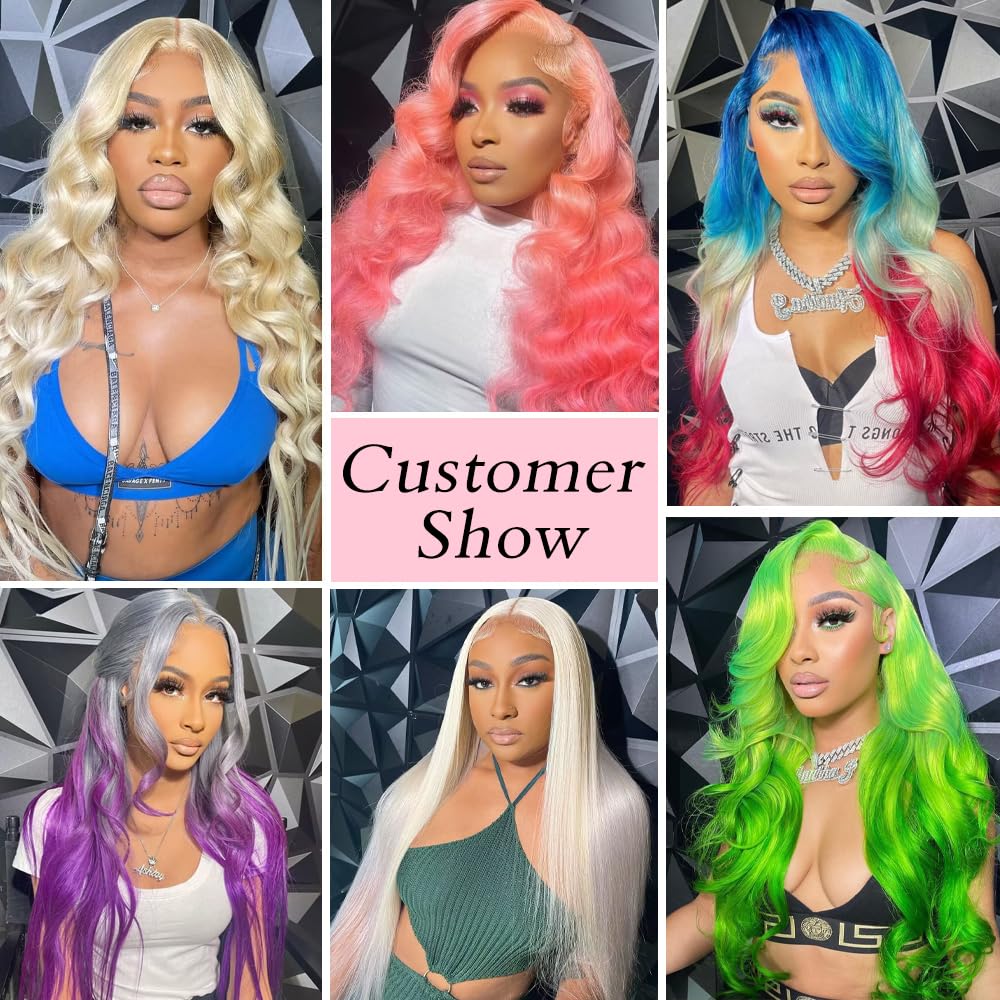 Loyom 613 28 Inch Lace Front Wig Human Hair 13x6 Transparent Lace 12A 200 Density Blonde Body Wave Lace Front Wigs Human Hair Pre Plucked 613 HD Lace Frontal Wig