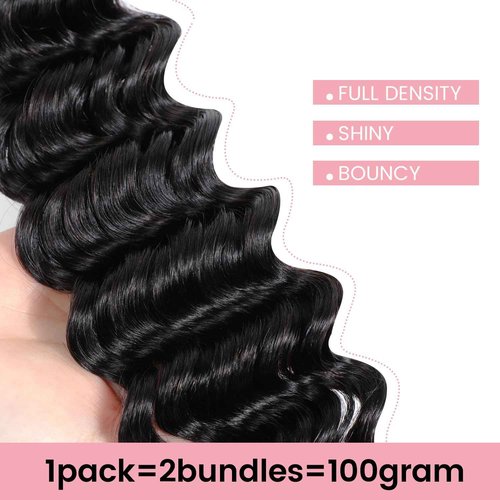 Urbeauty Human Braiding Hair Wet and Wavy, Human Braiding Hair for Boho Braids, Bulk Human Hair for No Weft Water Wave 100% Unprocessed Virgin Hair Micro/Knotless/Bohemian/Twist/Locs #1B