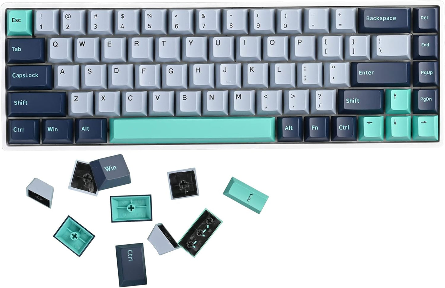 61 PBT Game keycap, 60% Backlight with Key Puller OEM Configuration American Layout, 87/104 Mechanical Keyboard (no Keyboard) (Ahris)