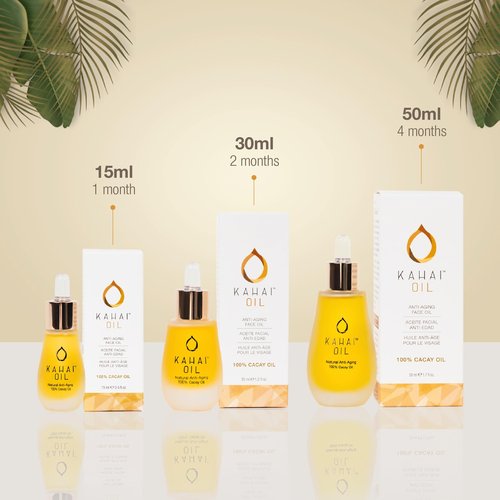 Kahai Oil Natural Anti Aging Face & Body Oil 100% Pure Cacay Cold Pressed Reduce Wrinkles & Fine Lines, Firms Skin, Elasticity Deep Hydration For Face, Neck, Decollete, Hands, Hair All Skin Types 50ml