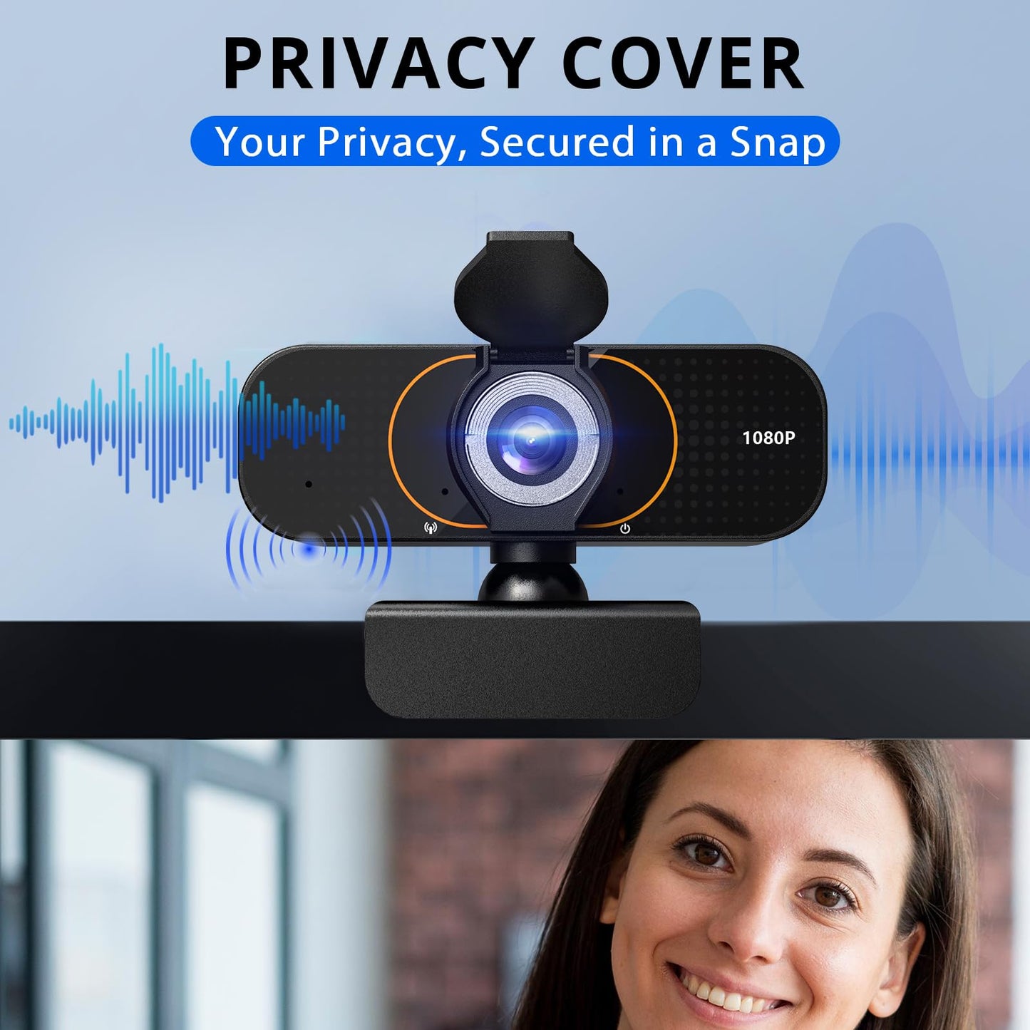 4K/2K/1080P Webcam for pc, Plug & Play USB Webcam for Online Classes, Video Calling, Live Streaming (Updated-GQ1080)