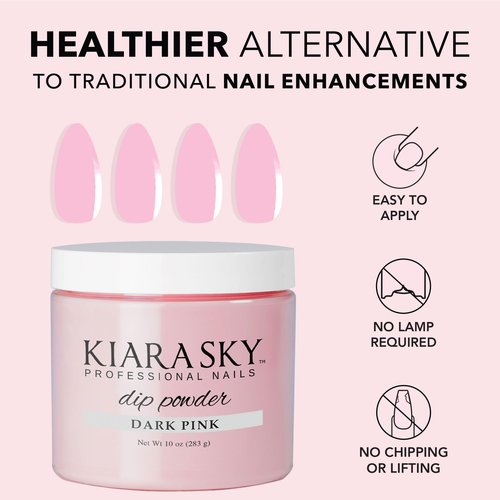 Kiara Sky Dip Powder Essentials 10 oz Refill, Dark Pink