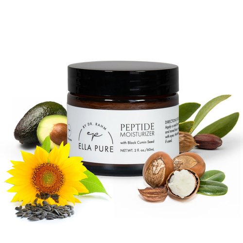 ELLA PURE Peptide Face Moisturizer with Collagen Peptides & Natural Oils - Hydrating Cream with Vitamin B5, Aloe Vera & Organic Botanicals for Daily Skin Care - Nourishing Formula for All Skin Types
