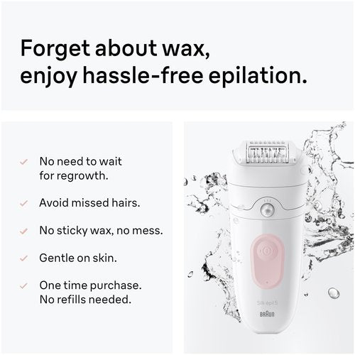 Braun Epilator Silk-épil 5, Hair Removal Device, Women Shaver & Trimmer, Wet and Dry, Includes Skin Contact Cap, SE5-011, Grey