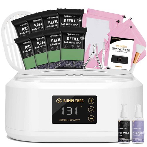 BUMPLYBEE Paraffin Wax Machine for Hand and Feet - 3500ml Hand Wax Paraffin Machine with 8 Pcs Aloe Vera Paraffin Bath, Moisturizing and Exfoliating