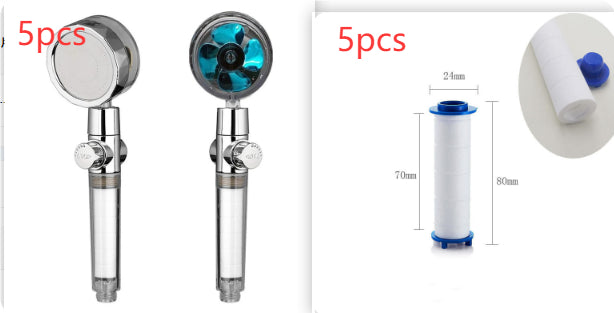 High Pressure Turbo Shower Head with Water Saving Feature & 360° Fan Extension