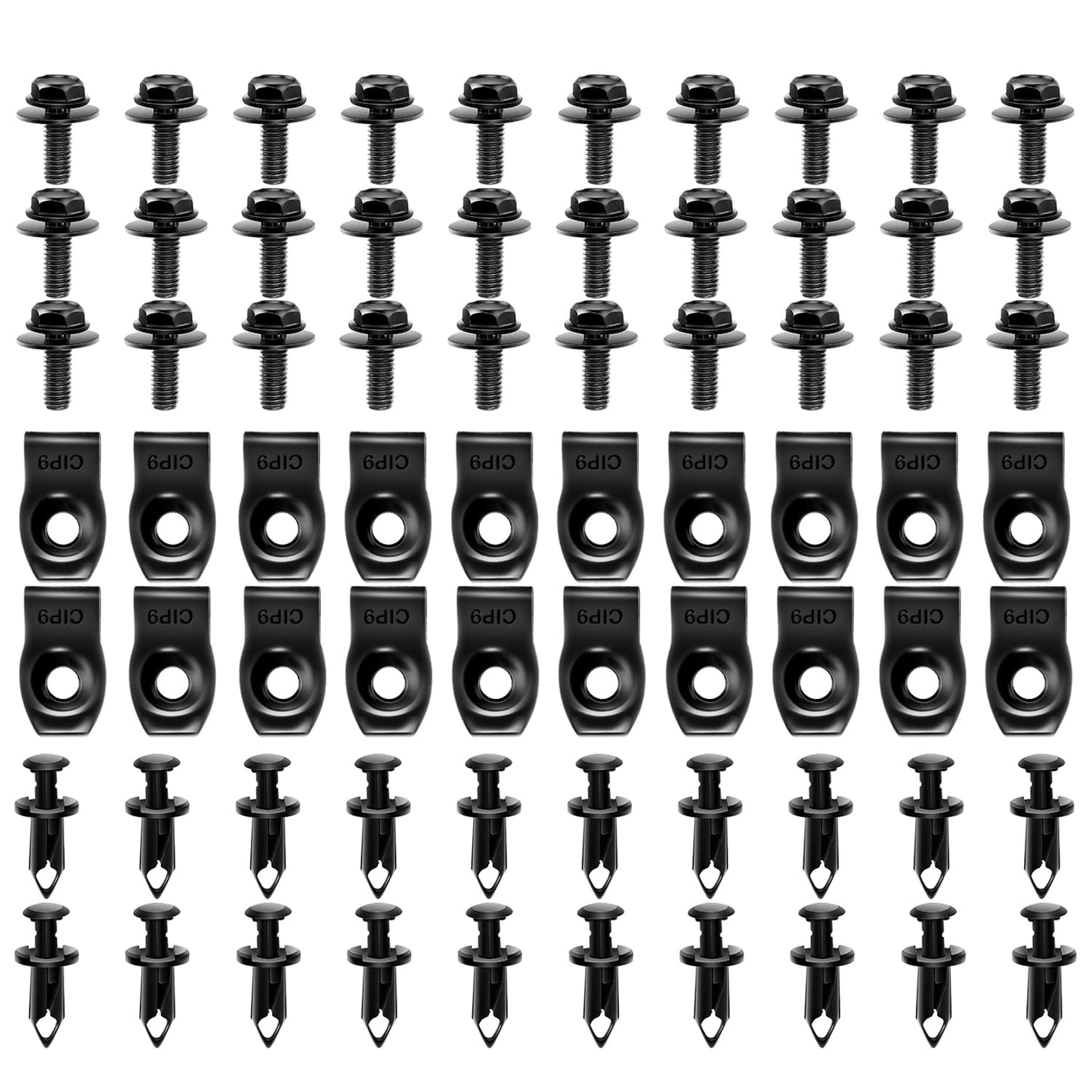 GOOACC 70PCS Engine Under Cover Splash Shield Guard Body Bolts Bumper Fender Liner Push Retainer Fastener Rivet Clips, Nylon
