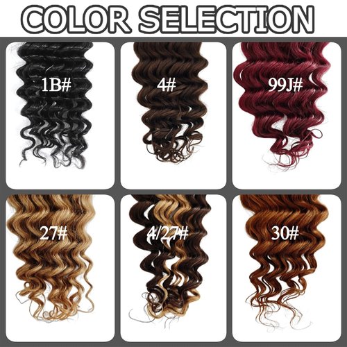 24 Inch Deep Wave Bulk Human Hair For Braiding 100g/2 Bundles Human Braiding Hair For Boho Braids 12A No Weft Deep Wave Curly Human Hair Extensions Balayage(100g,24inch,P4/27#）