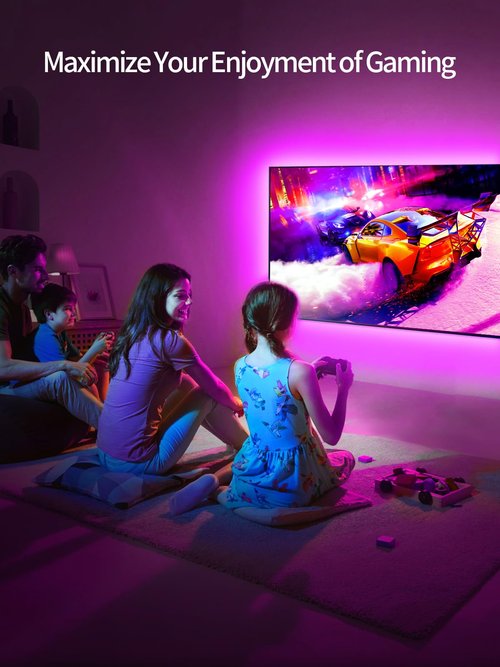 KANTUTOE TV LED Backlight, 9.84ft LED Lights for 32-45 Inch TV, RGB TV Backlight with Remote, Music Sync Bluetooth APP Control Strip Lights USB Powered for Bedroom Gaming Room Decor
